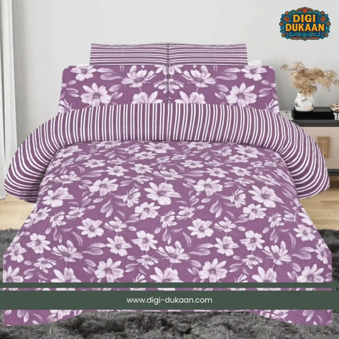 Premium 3-Pcs King Size Cotton Bedsheet - Image 1