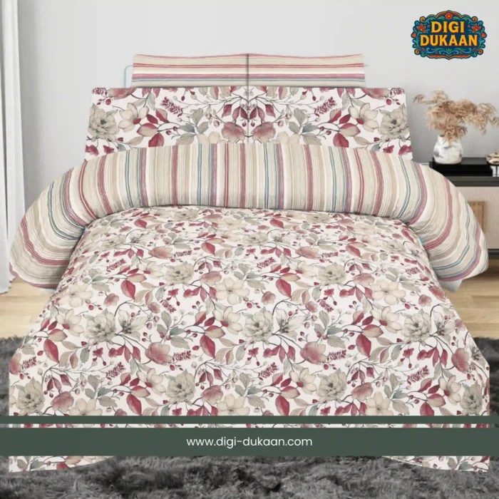 Premium 3-Pcs King Size Cotton Bedsheet - Image 1