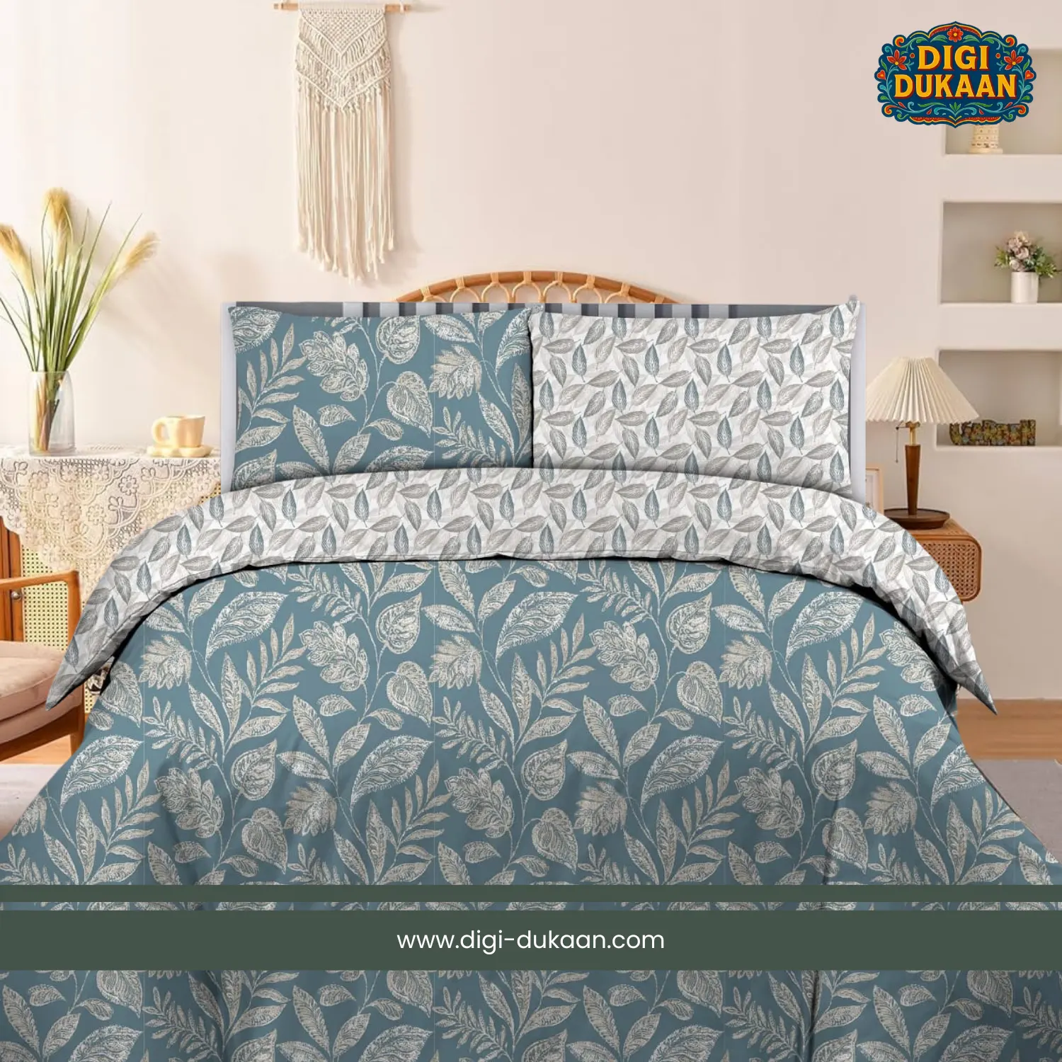 Teal Leaf-comforter set Teal Leaf-comforter set - Image 1